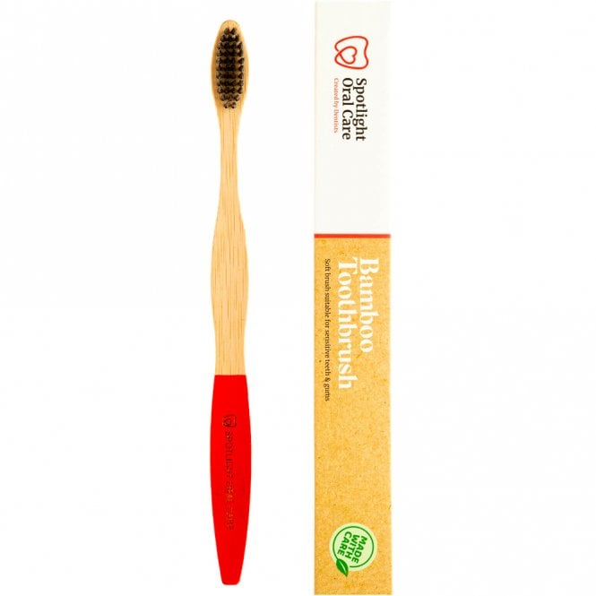 Spotlight bamboo toothbrush red