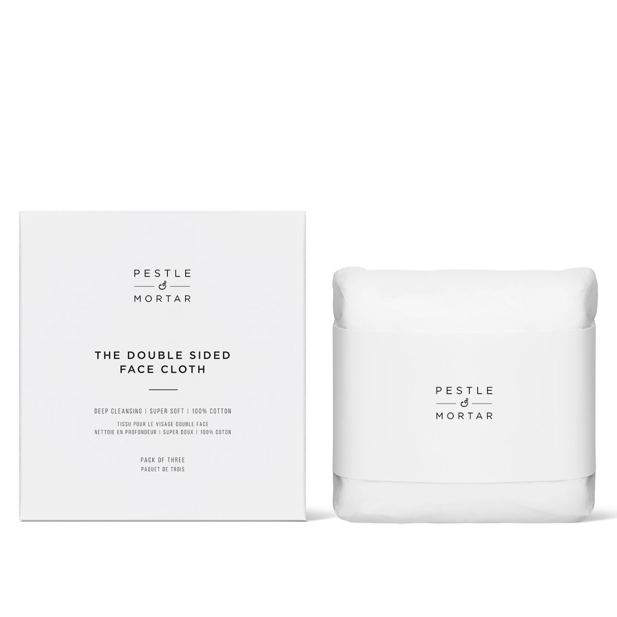 Pestle and Mortar Double Sided Face Clothes- Pack of 3